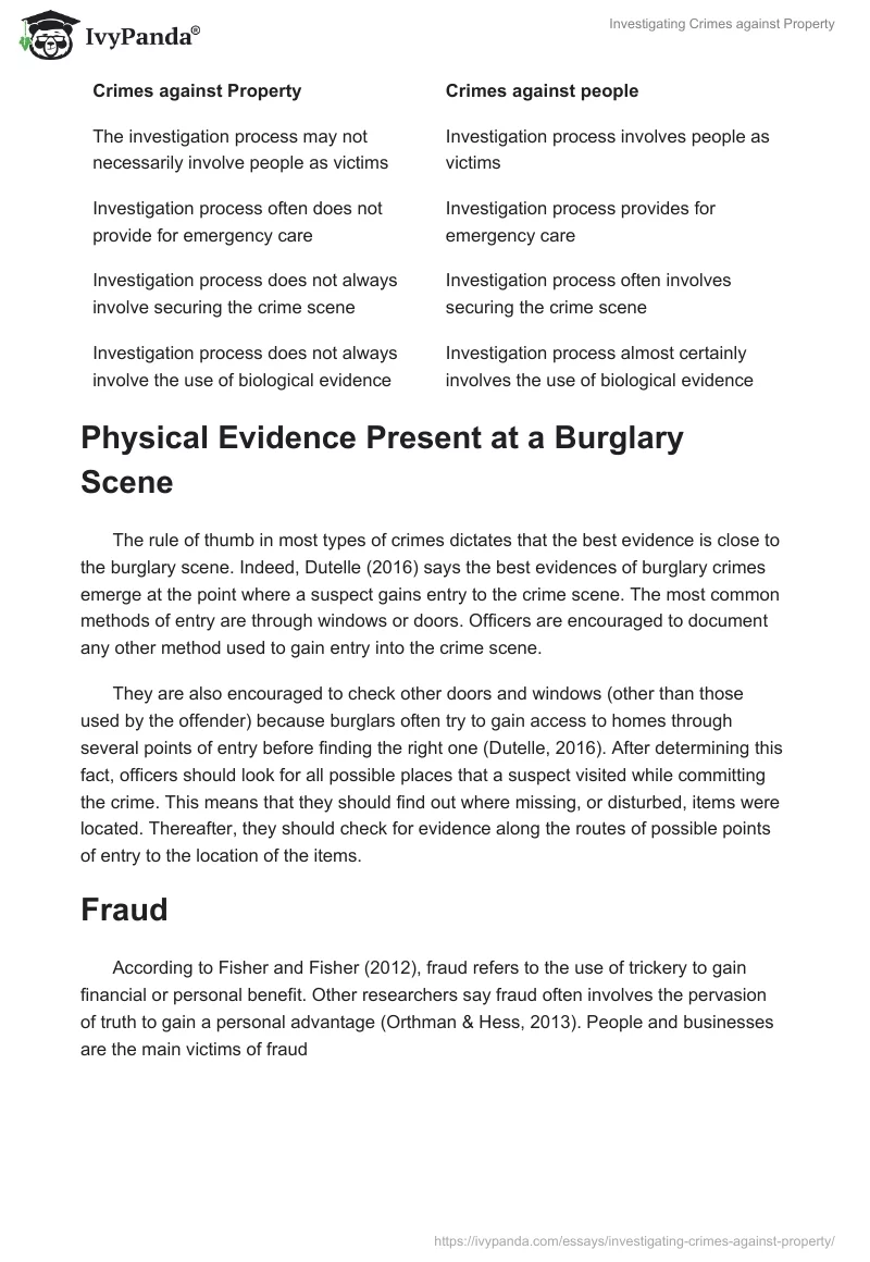 Investigating Crimes against Property. Page 4