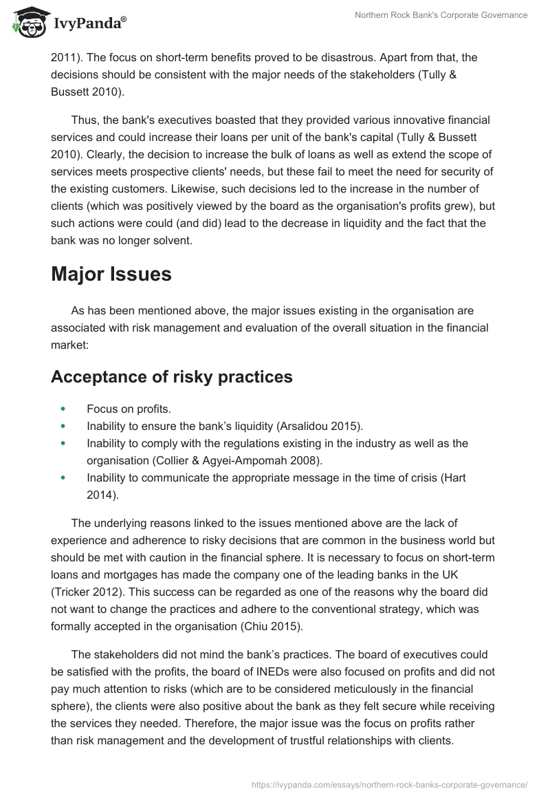 Northern Rock Bank's Corporate Governance. Page 3