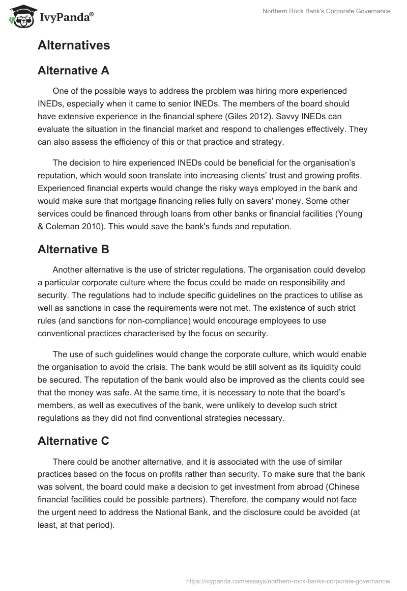 Northern Rock Bank's Corporate Governance. Page 4