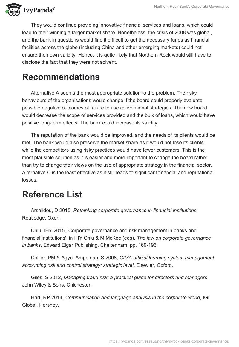 Northern Rock Bank's Corporate Governance. Page 5