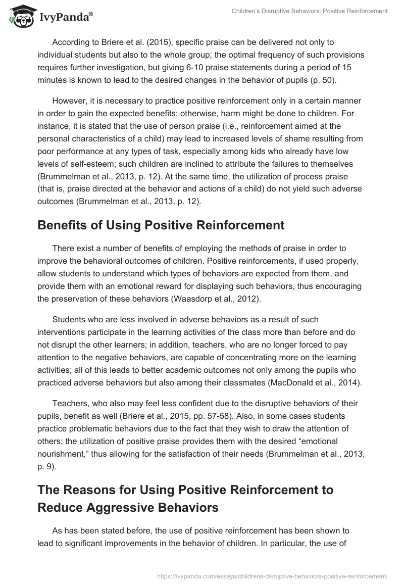 Children’s Disruptive Behaviors: Positive Reinforcement. Page 3