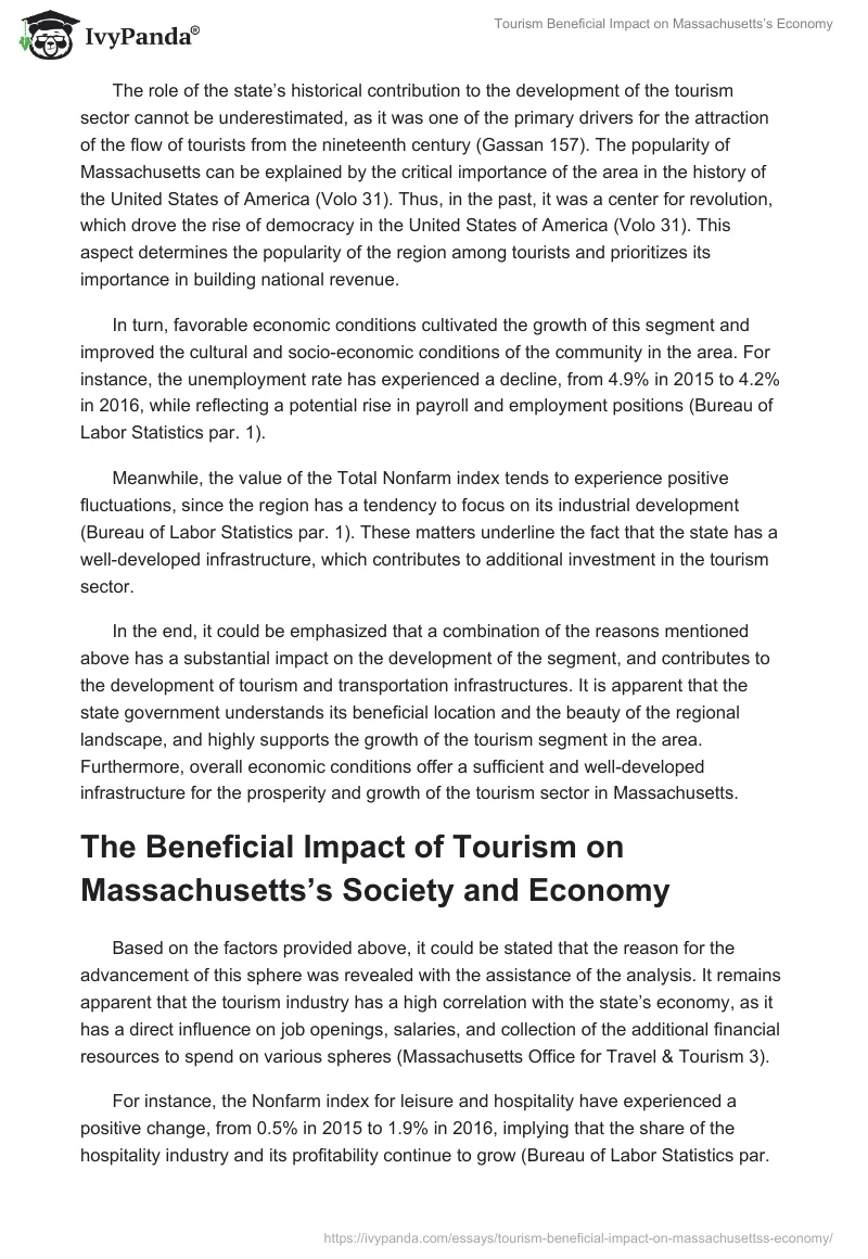 Tourism Beneficial Impact on Massachusetts’s Economy. Page 4