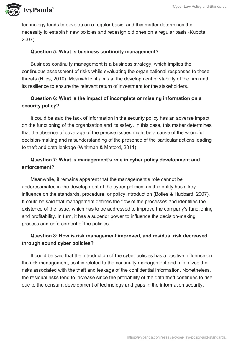 Cyber Law Policy and Standards. Page 2