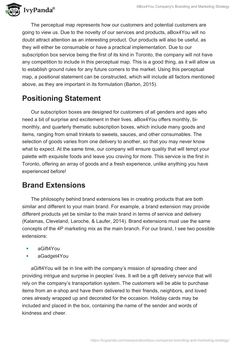 ABox4You Company's Branding and Marketing Strategy. Page 3