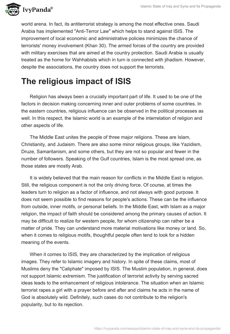 Islamic State of Iraq and Syria and Its Propaganda. Page 5