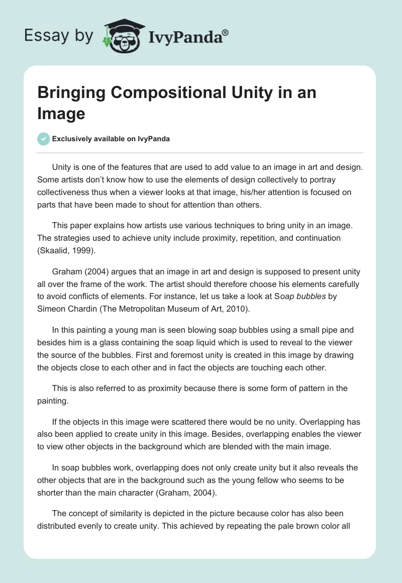 Bringing Compositional Unity in an Image. Page 1
