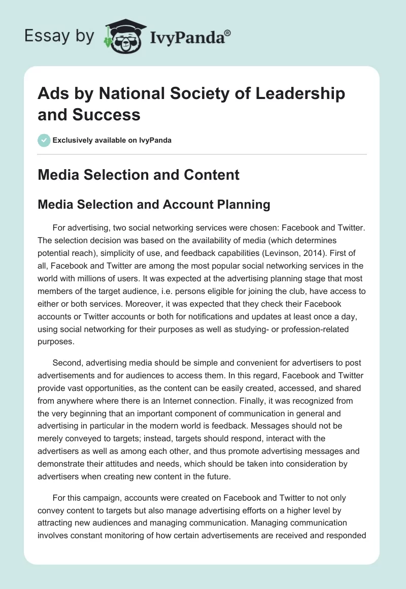 Ads by National Society of Leadership and Success. Page 1
