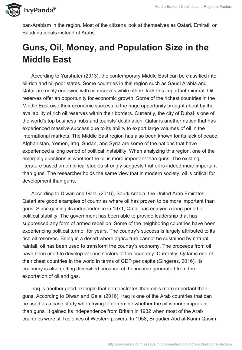 Middle Eastern Conflicts and Regional Factors. Page 5