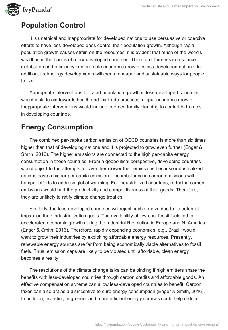 Sustainability and Human Impact on Environment. Page 3