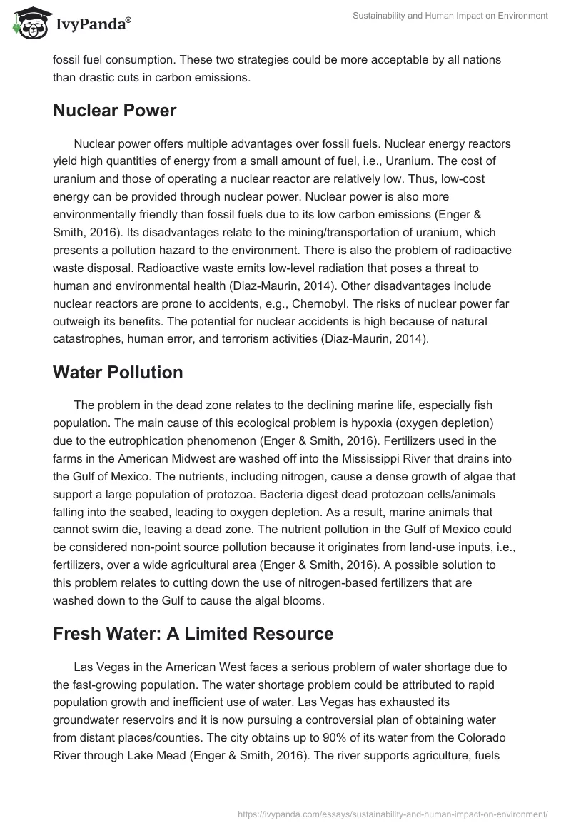 Sustainability and Human Impact on Environment. Page 4