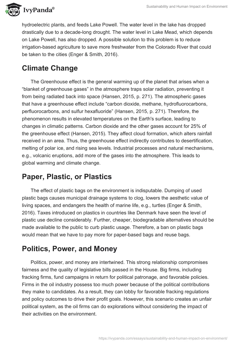 Sustainability and Human Impact on Environment. Page 5