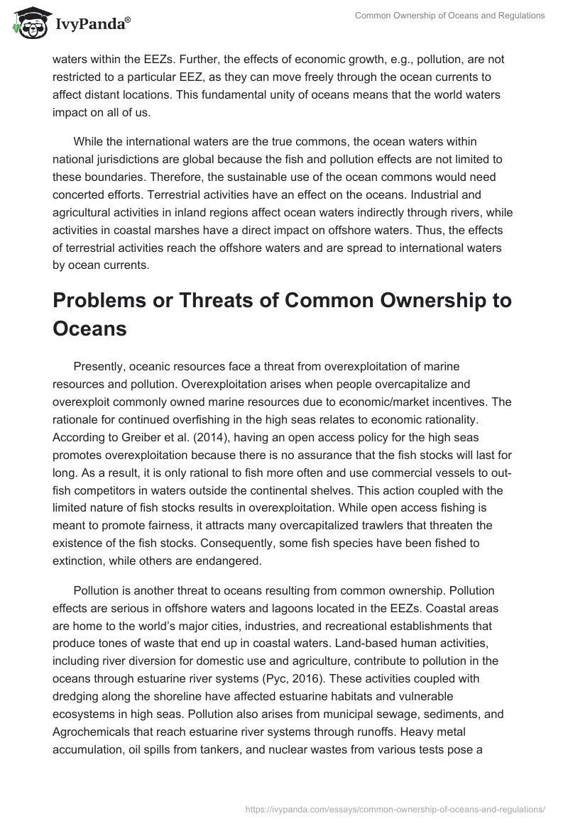 Common Ownership of Oceans and Regulations. Page 2