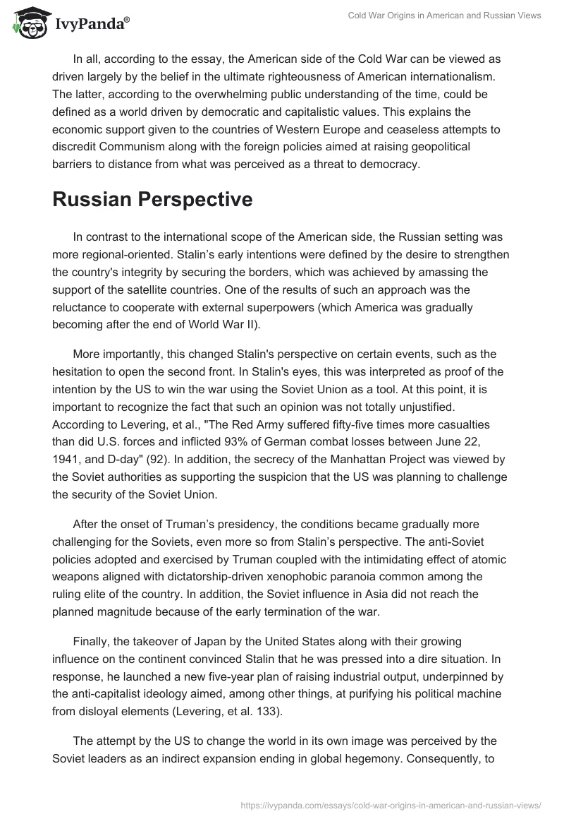 Cold War Origins in American and Russian Views. Page 3