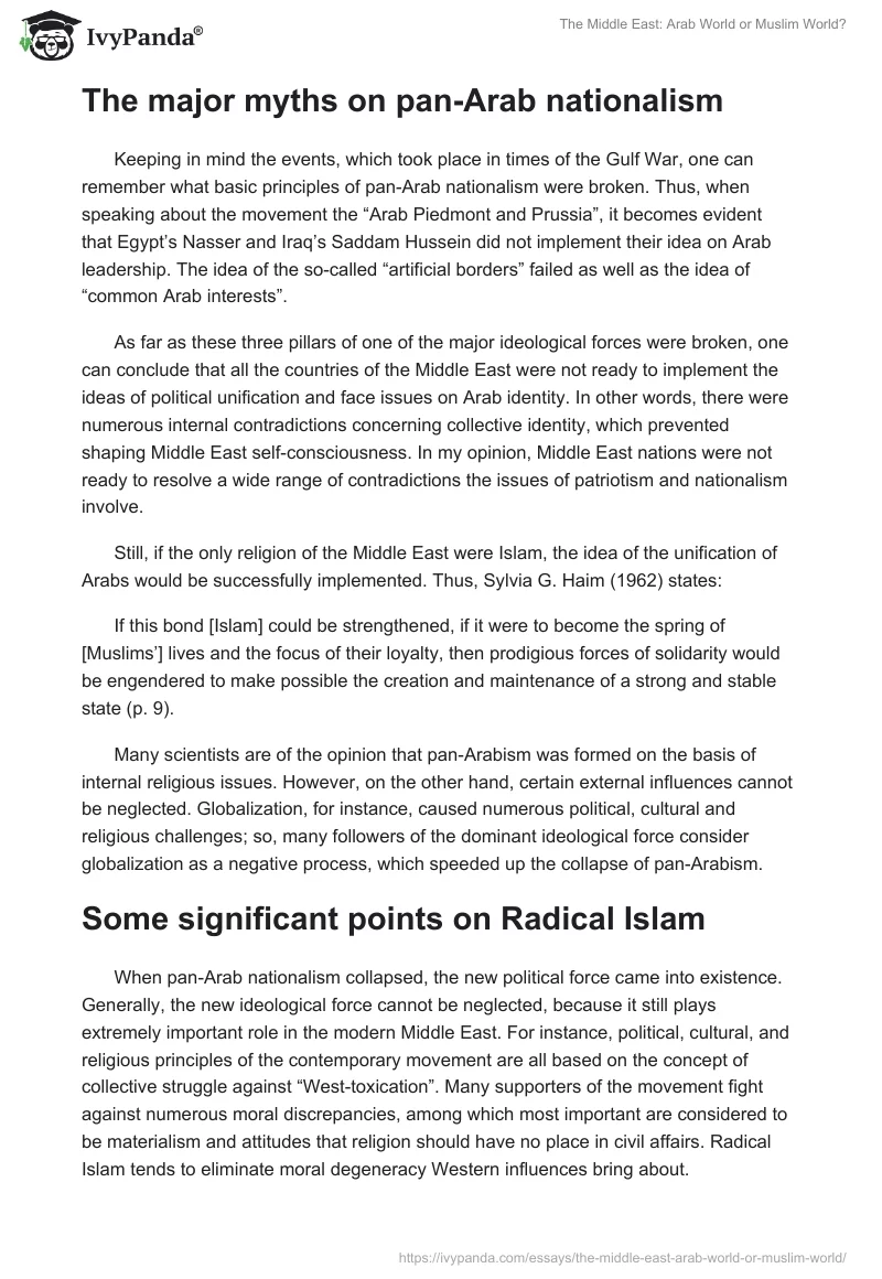 The Middle East: Arab World or Muslim World?. Page 3