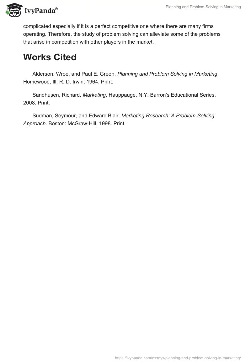 Planning and Problem-Solving in Marketing. Page 3