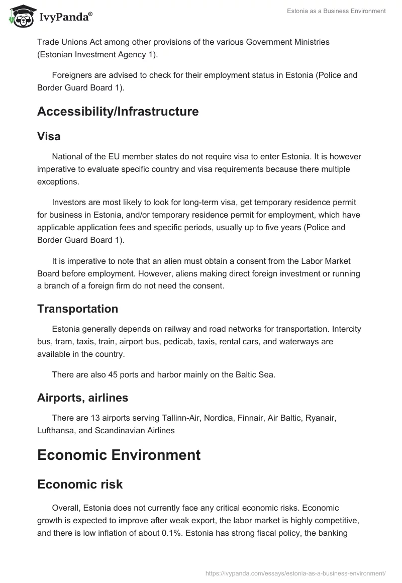 Estonia as a Business Environment. Page 3