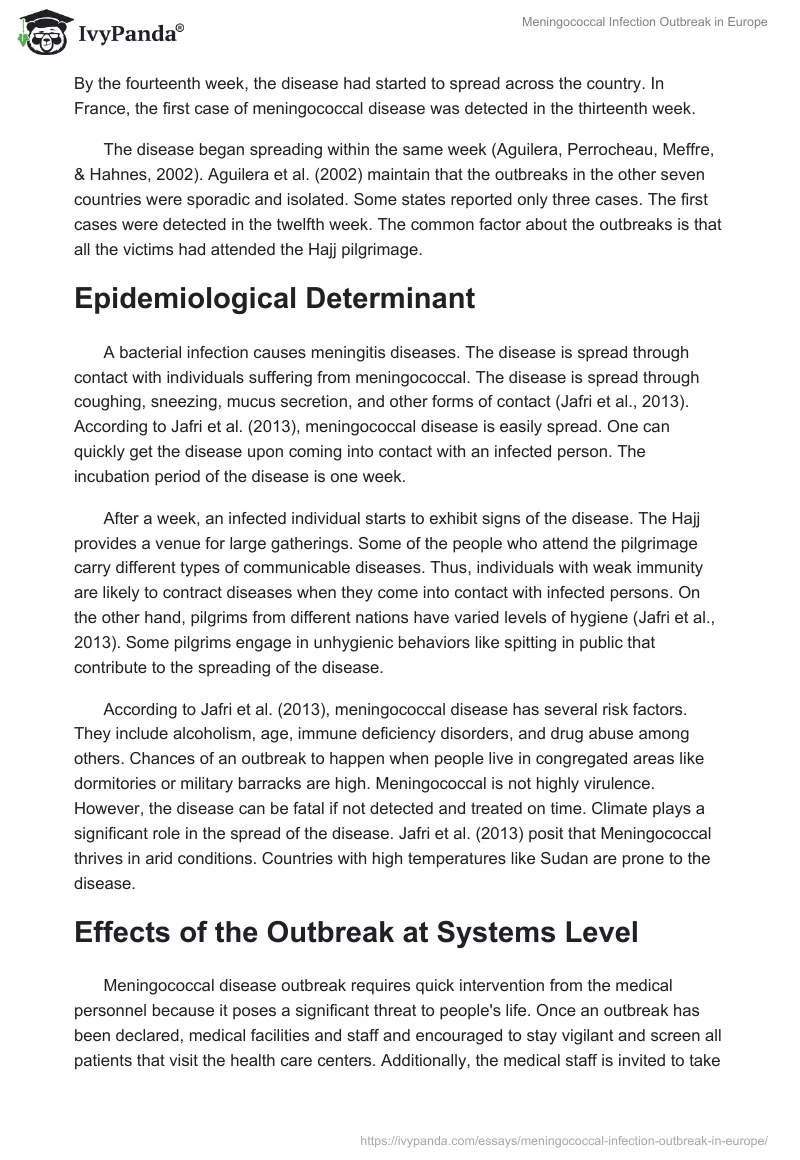 Meningococcal Infection Outbreak in Europe. Page 2