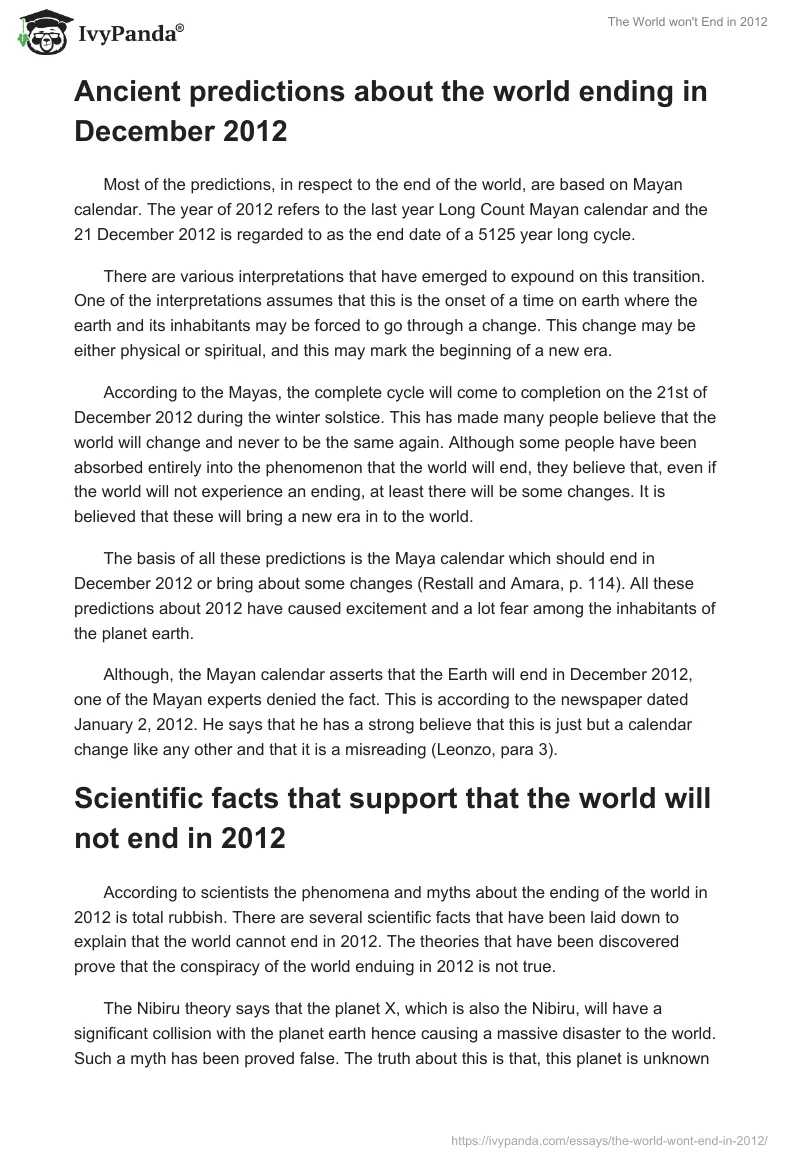 The World won't End in 2012. Page 2