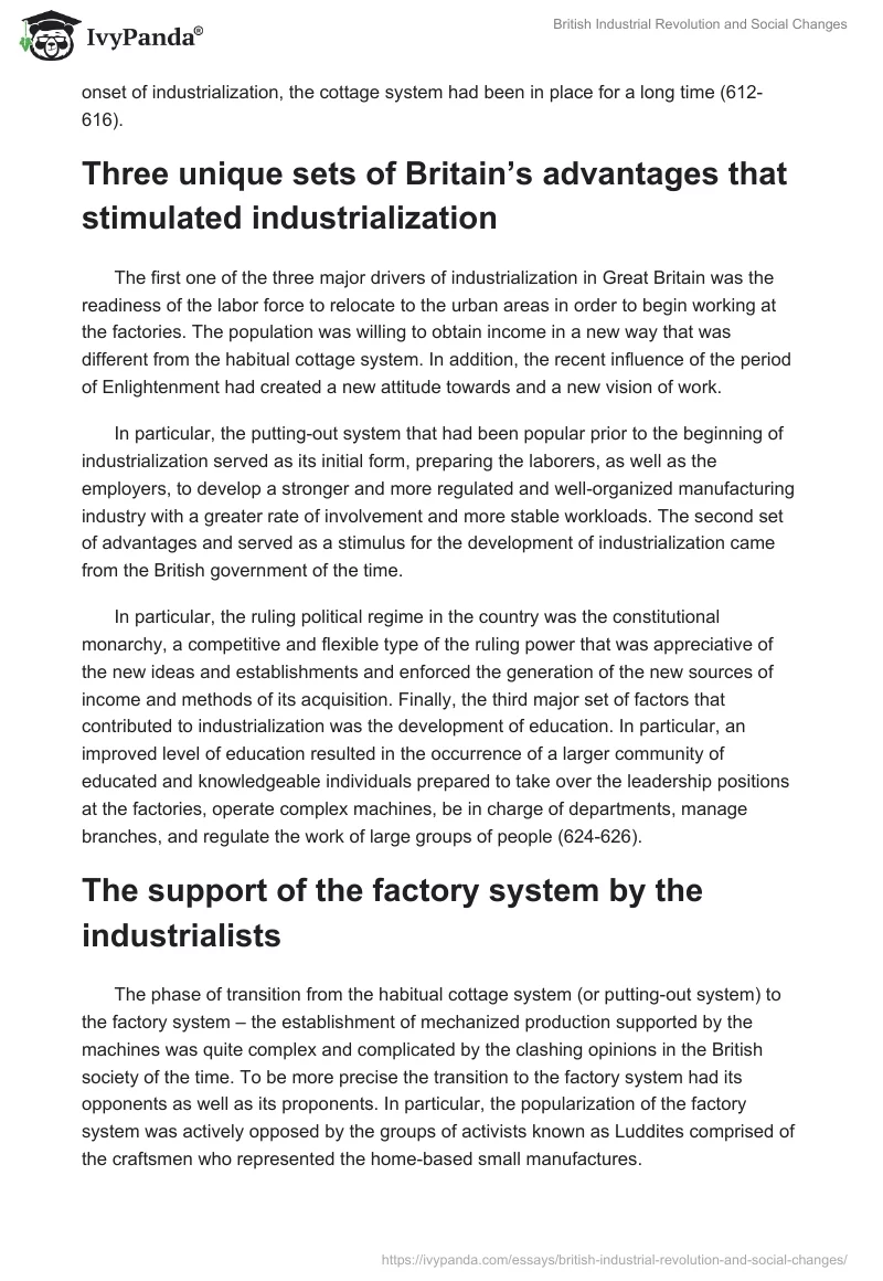 essay about industrial revolution in britain