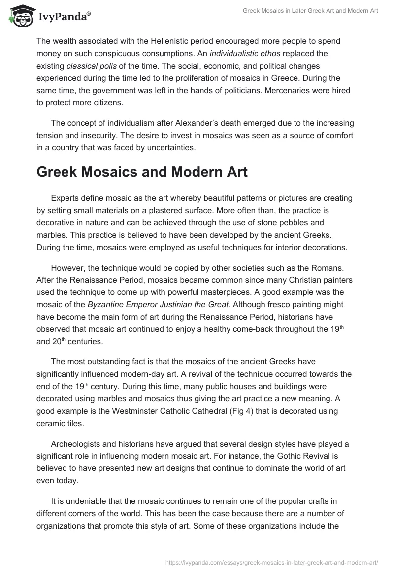 Greek Mosaics in Later Greek Art and Modern Art. Page 3
