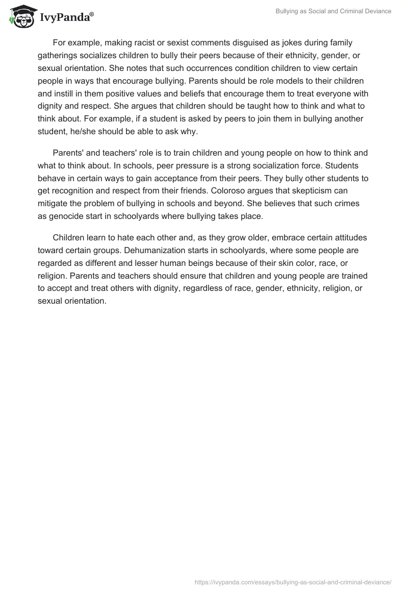 Bullying as Social and Criminal Deviance. Page 2
