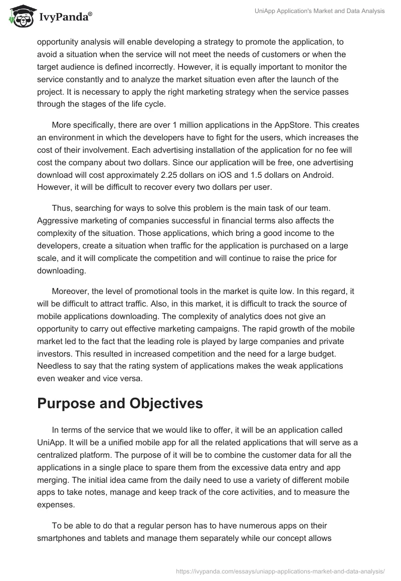 UniApp Application's Market and Data Analysis. Page 2