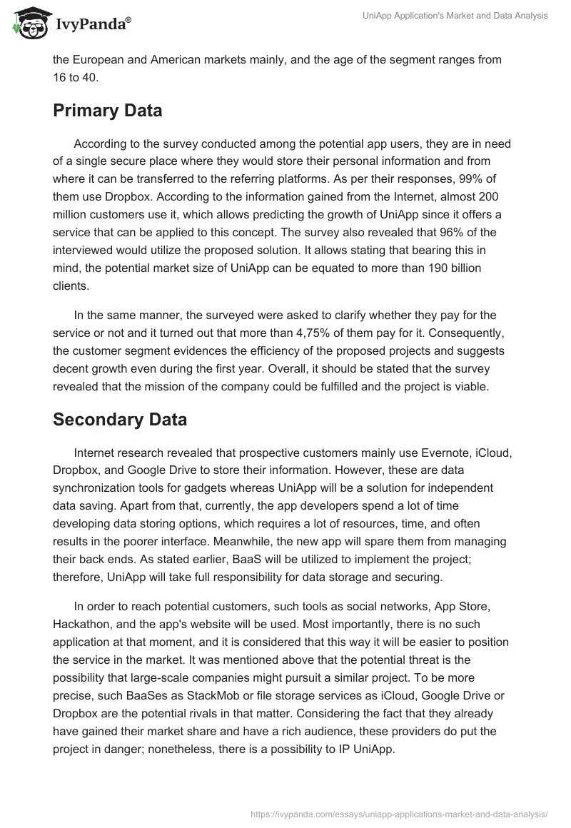 UniApp Application's Market and Data Analysis. Page 4
