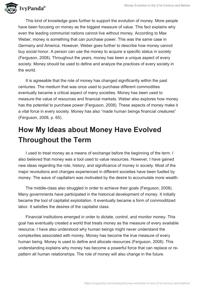 Money Evolution in the 21st Century and Before. Page 3