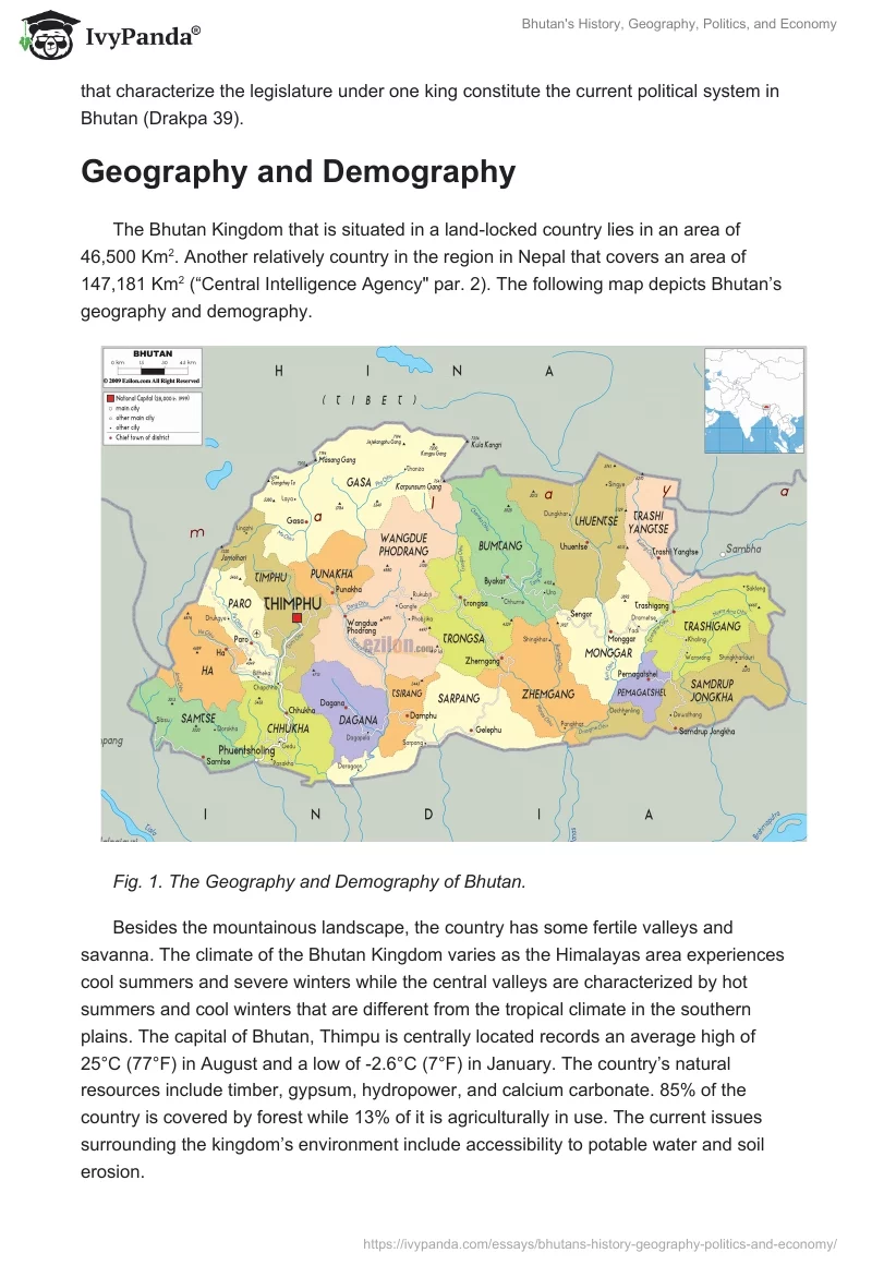 Bhutan's History, Geography, Politics, and Economy. Page 3