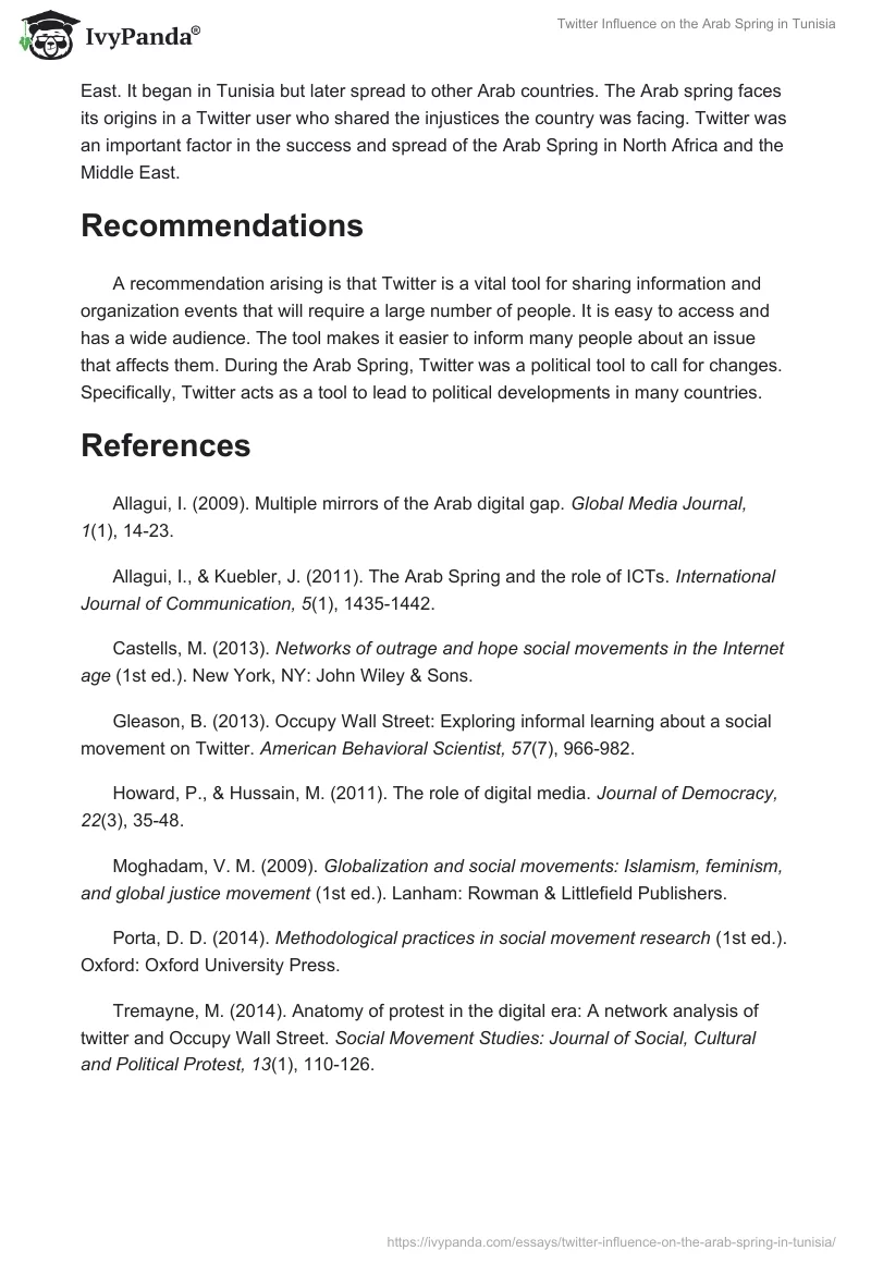 Twitter Influence on the Arab Spring in Tunisia. Page 5