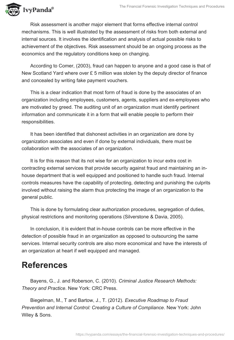 The Financial Forensic Investigation Techniques and Procedures. Page 2