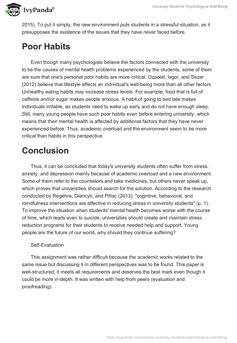 University Students' Psychological Well-Being. Page 3