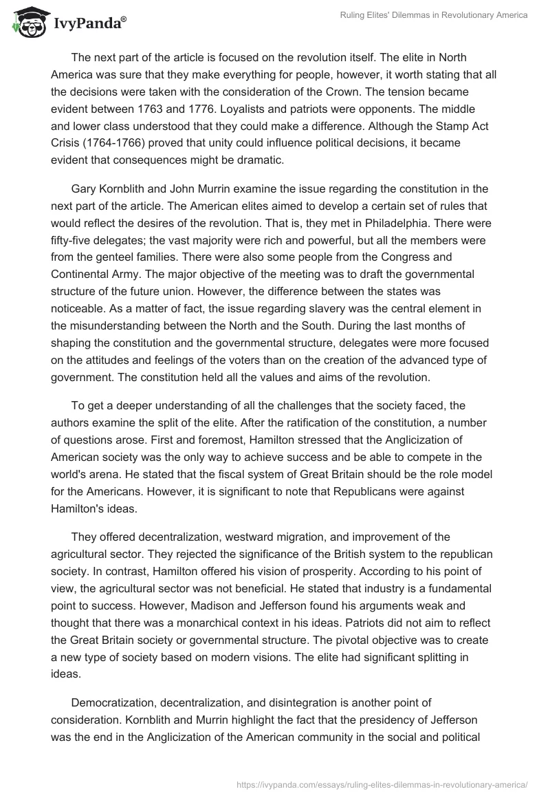 Ruling Elites' Dilemmas in Revolutionary America. Page 2