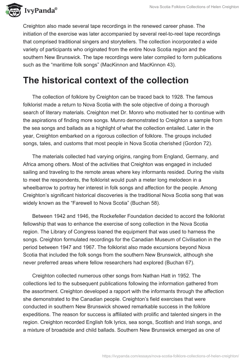Nova Scotia Folklore Collections of Helen Creighton. Page 4
