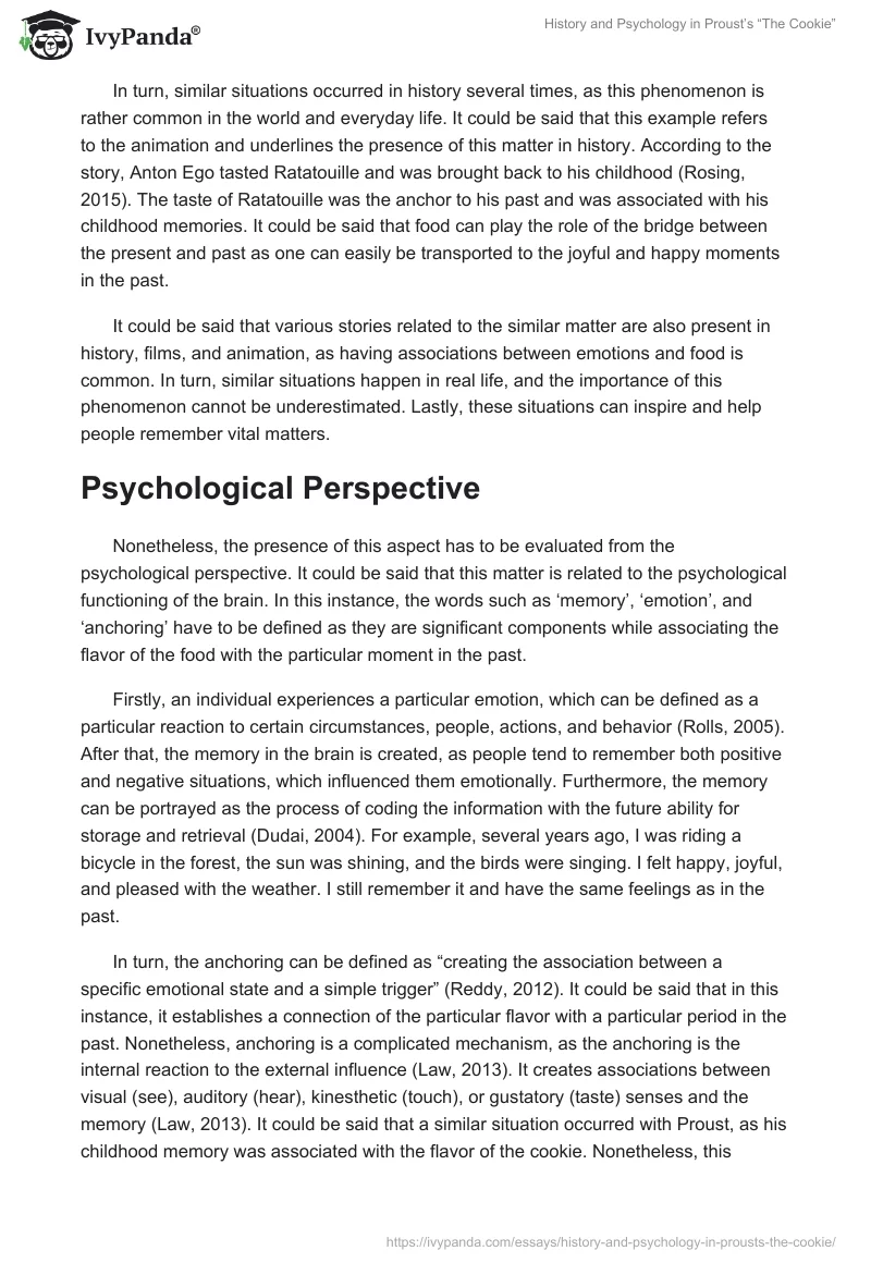 History and Psychology in Proust’s “The Cookie”. Page 2
