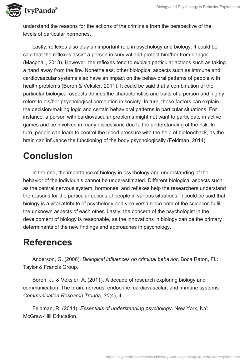 Biology and Psychology in Behavior Explanation. Page 2