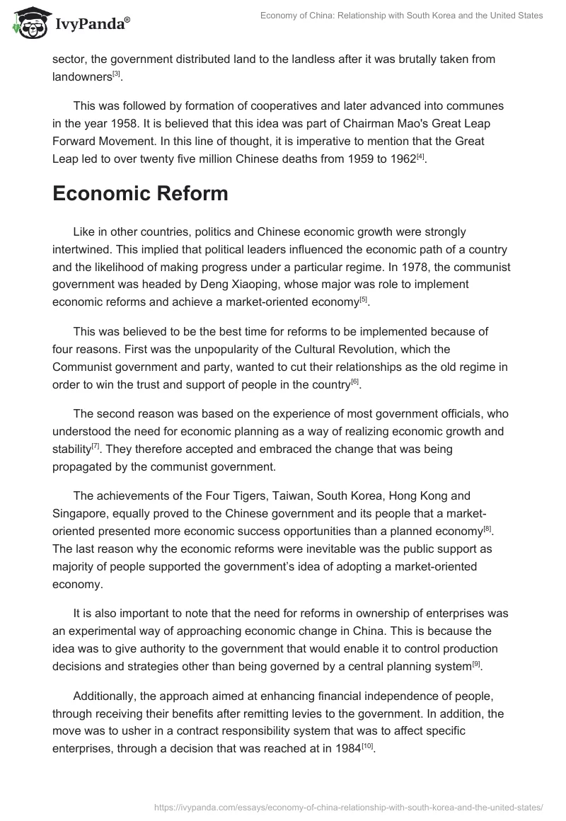 Economy of China: Relationship with South Korea and the United States. Page 2