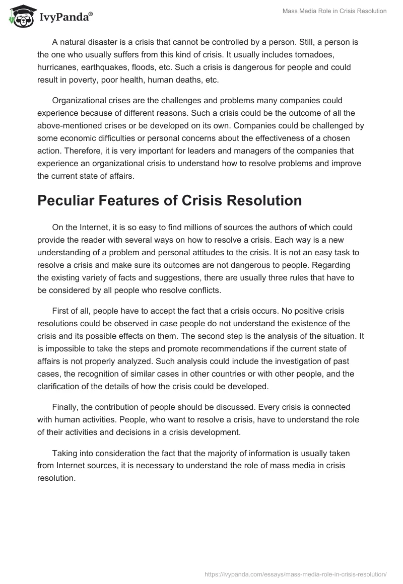 Mass Media Role in Crisis Resolution. Page 4