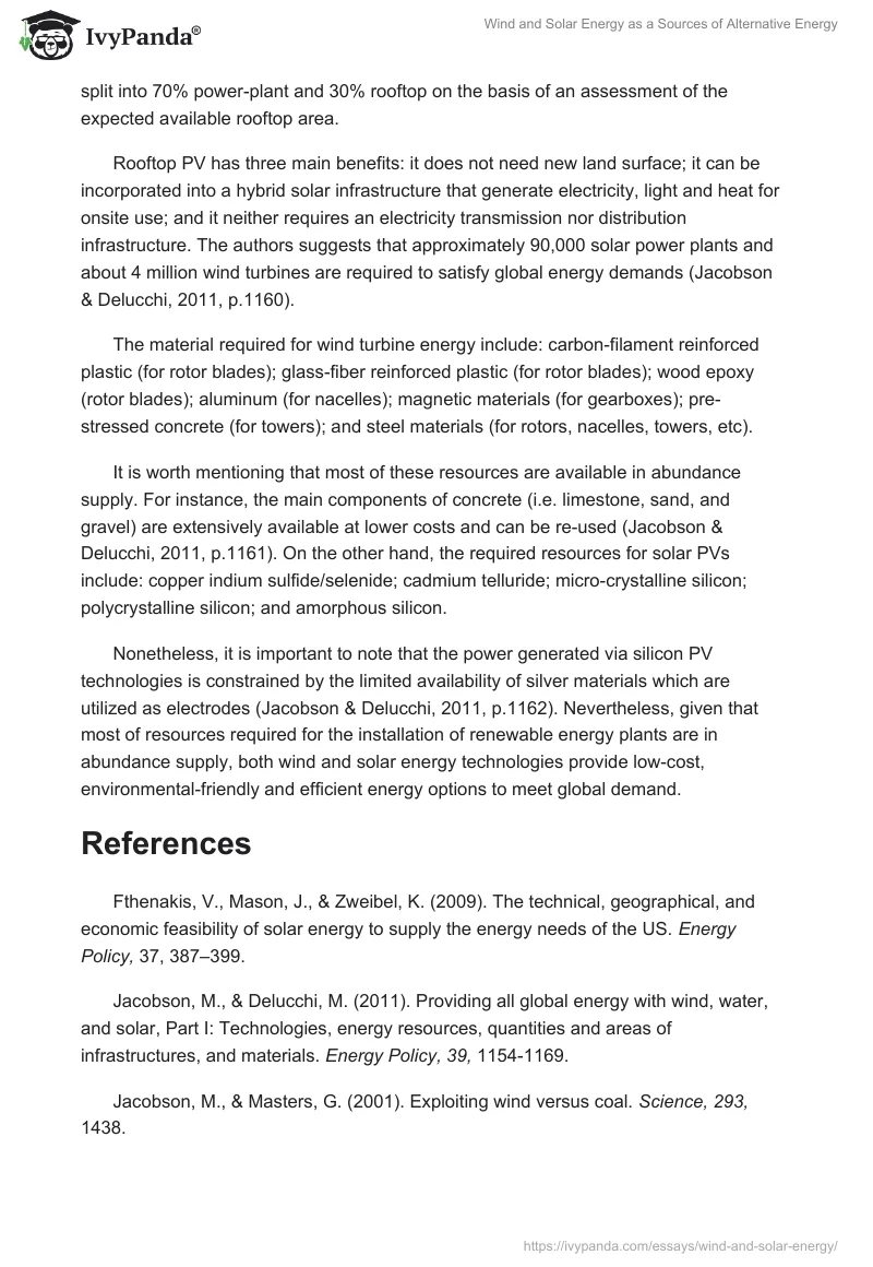 Wind and Solar Energy as a Sources of Alternative Energy. Page 3