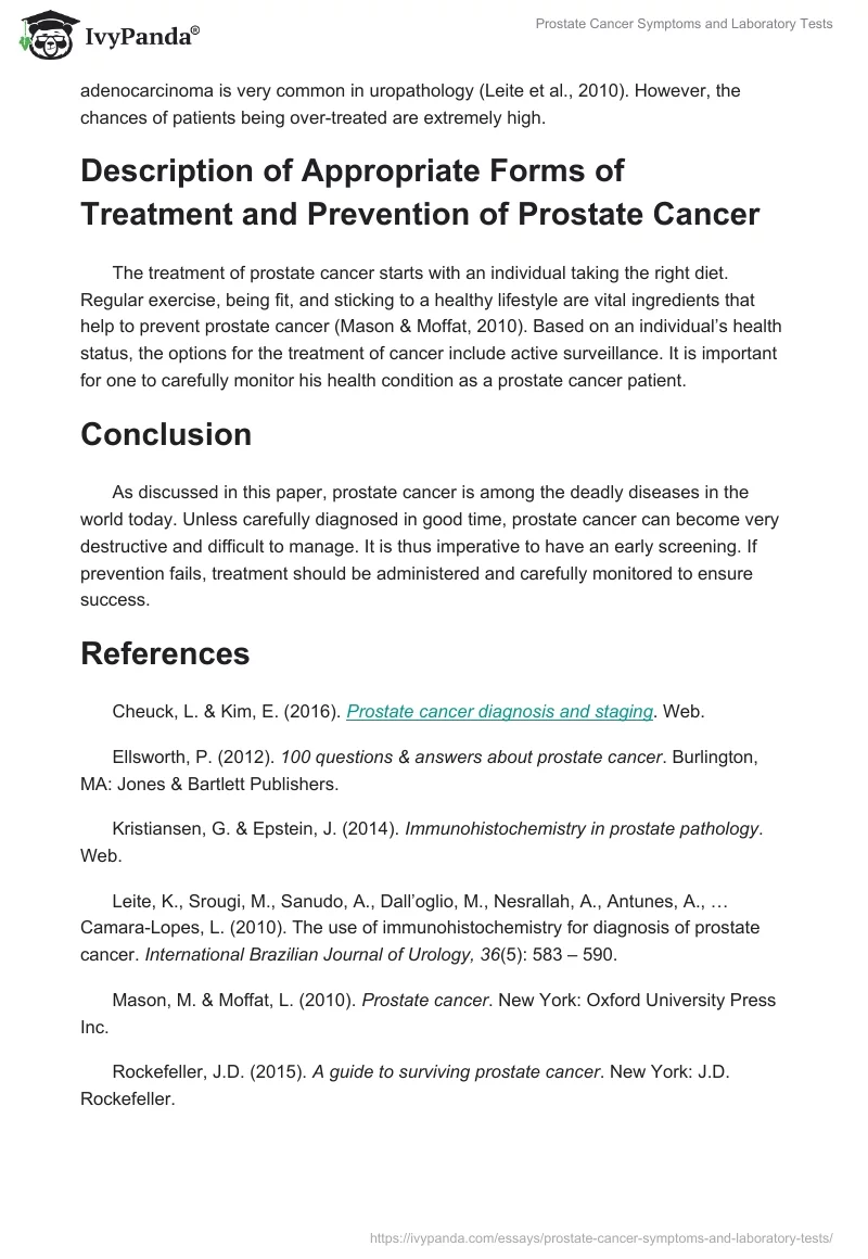 Prostate Cancer Symptoms and Laboratory Tests. Page 3