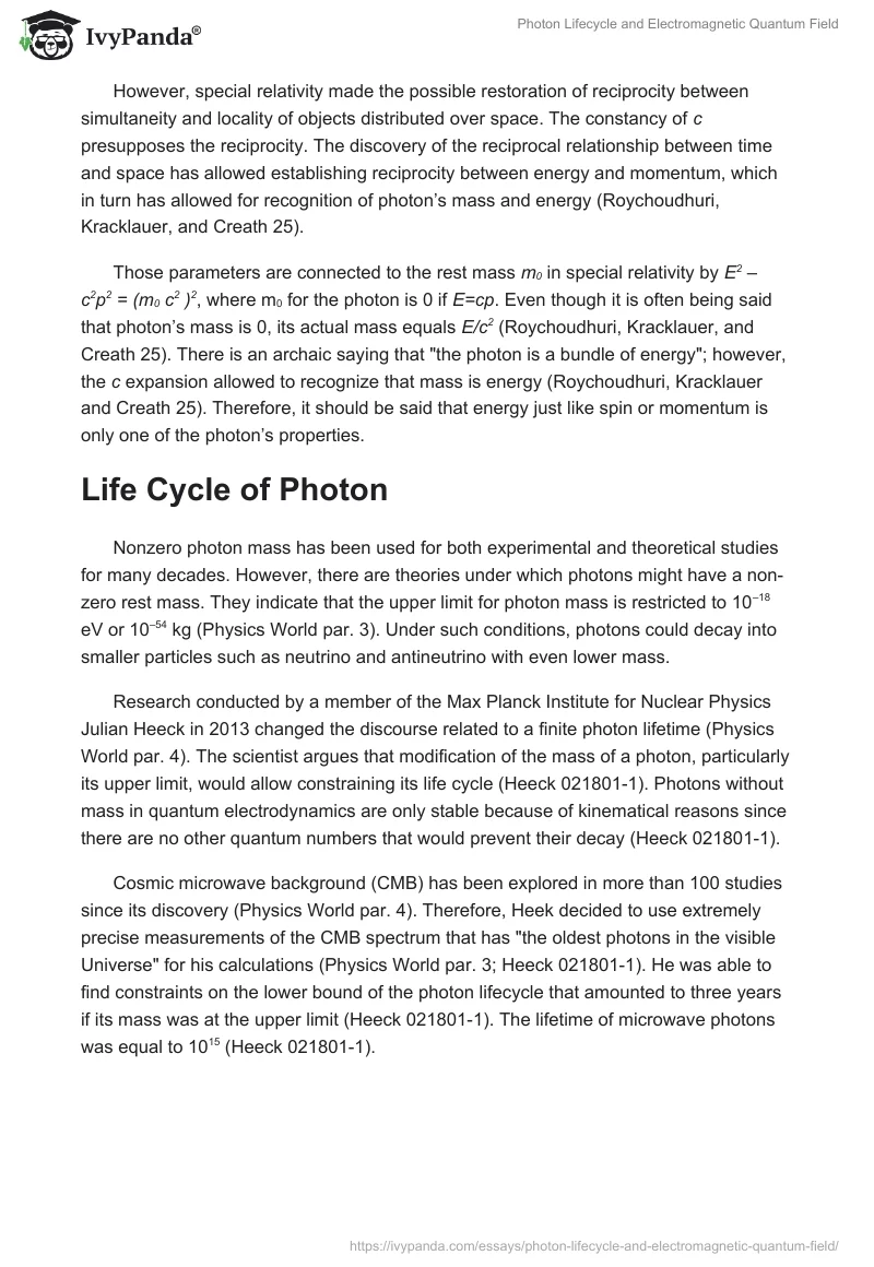 Photon Lifecycle and Electromagnetic Quantum Field. Page 3