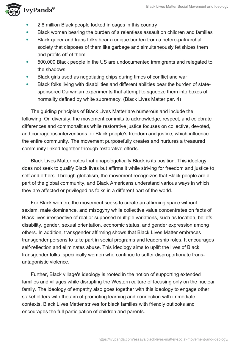 Black Lives Matter Social Movement and Ideology. Page 3