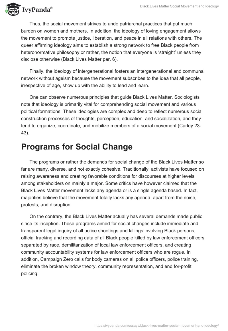 Black Lives Matter Social Movement and Ideology. Page 4