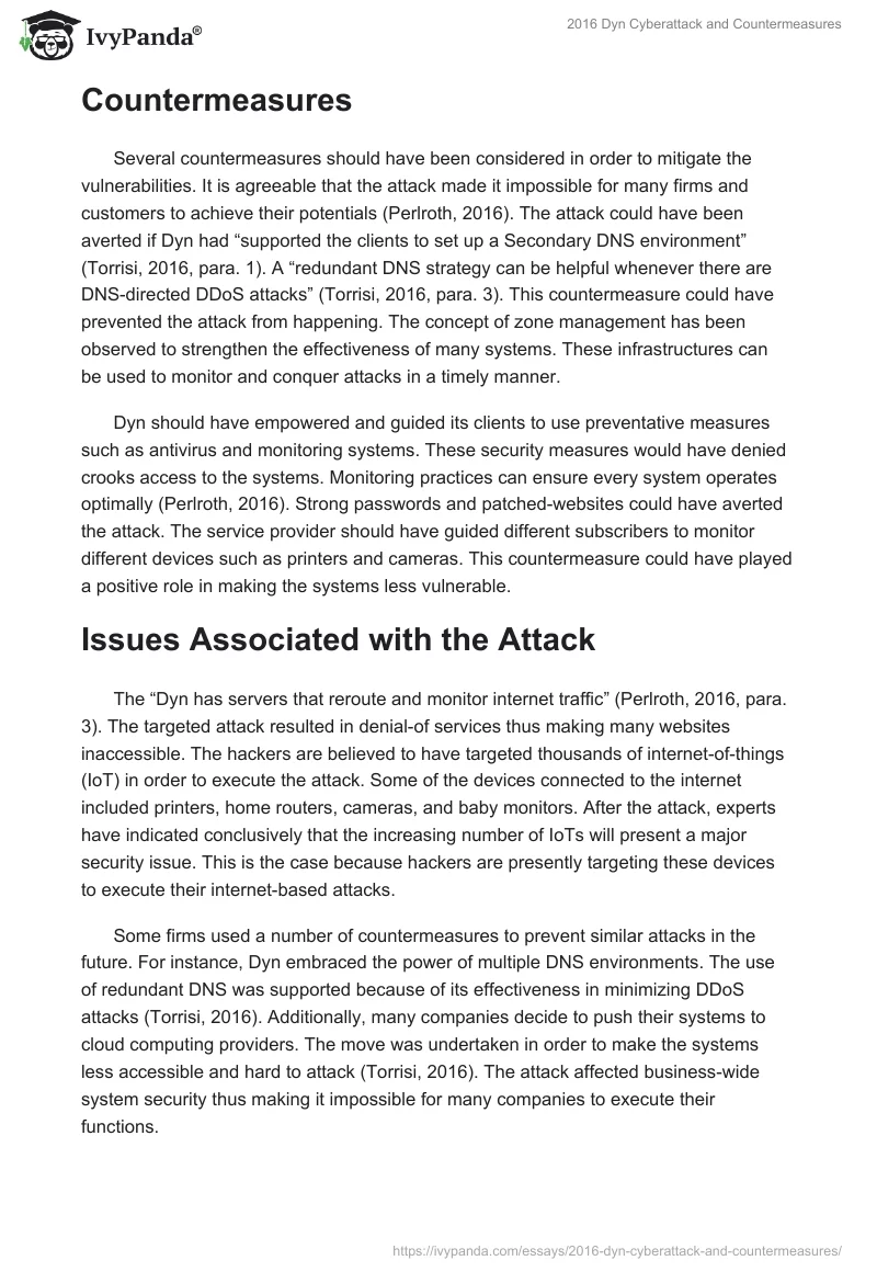 2016 Dyn Cyberattack and Countermeasures. Page 2