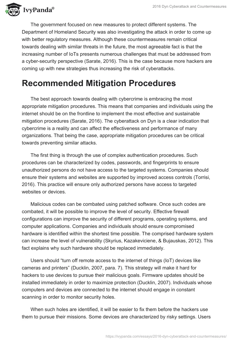 2016 Dyn Cyberattack and Countermeasures. Page 3