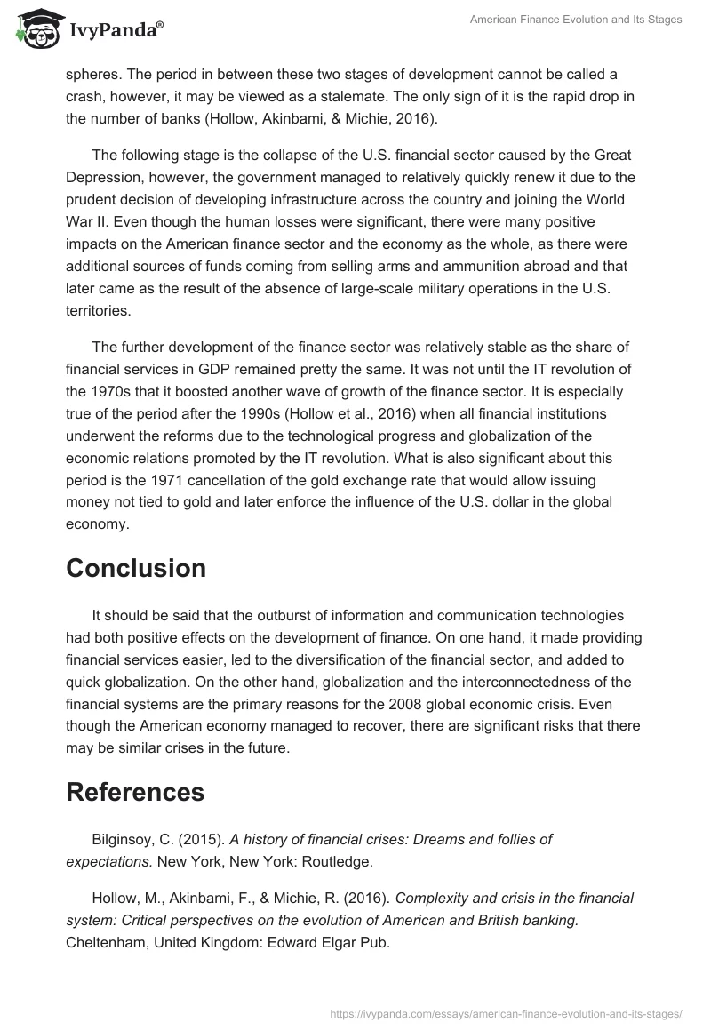 American Finance Evolution and Its Stages. Page 2