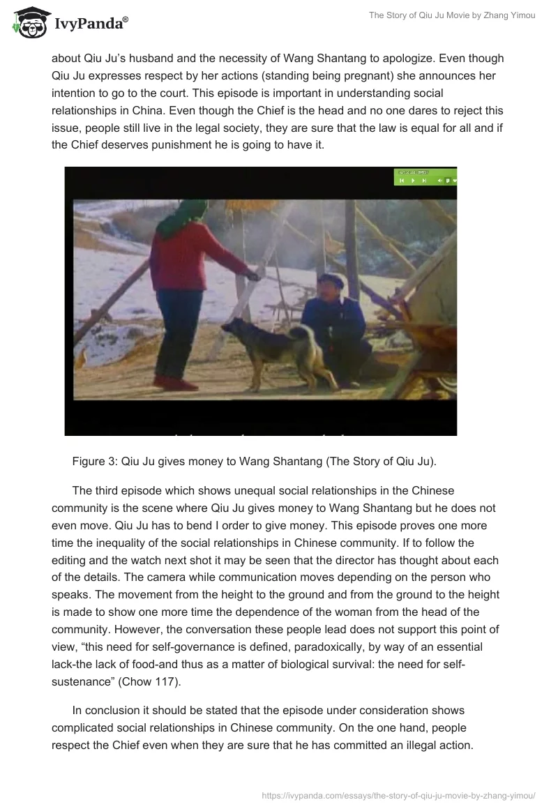 "The Story of Qiu Ju" Movie by Zhang Yimou. Page 3