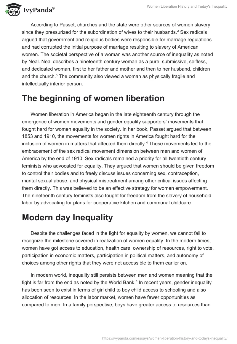Women Liberation History and Today's Inequality. Page 2
