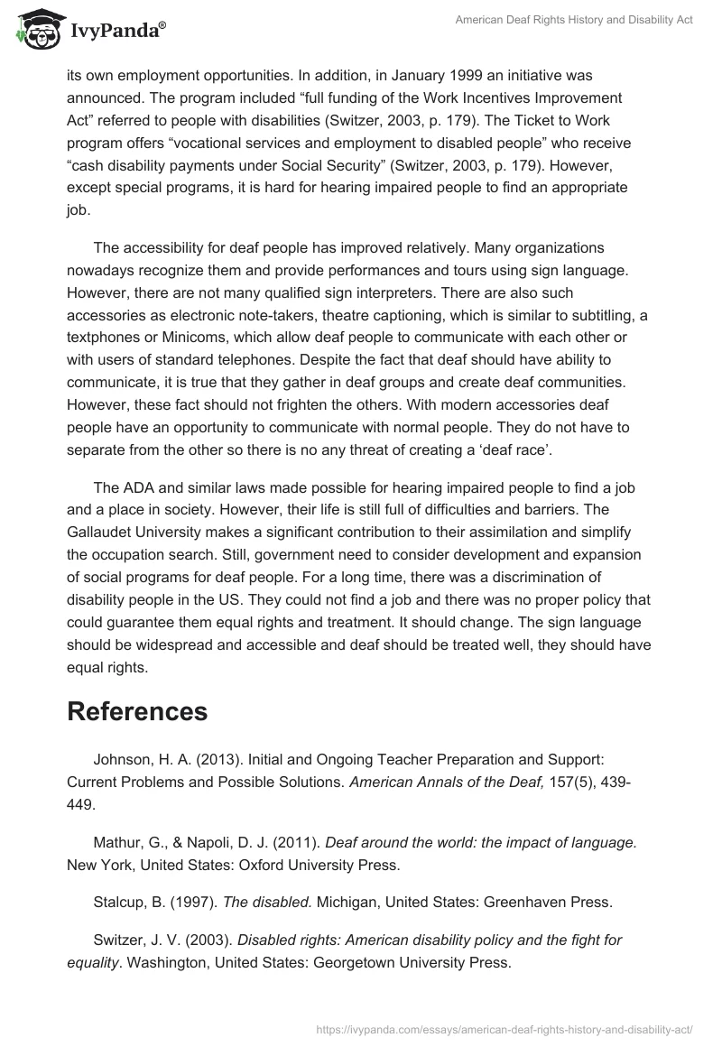 American Deaf Rights History and Disability Act. Page 3
