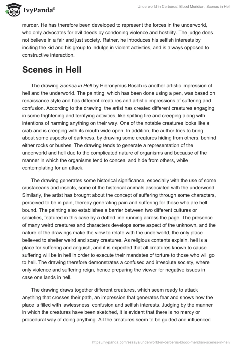Underworld in Cerberus, Blood Meridian, Scenes in Hell. Page 3